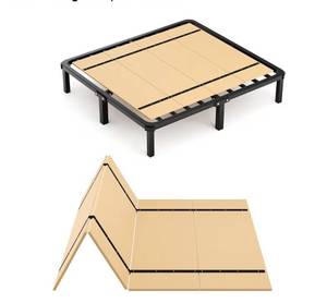 lot 5831 image: Imperius Foldable Box Spring, Bunkie Board, Bed Support Slats, Bed Boards for Under, Twin (60x30)