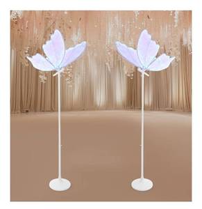 lot 5832 image: 2PCS Wedding Butterfly LED Floor Lamp - Colorful Creative Butterfly Ceiling Lamp with Remote