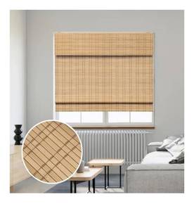 lot 5846 image: SMONTER Bamboo Roman Shades for Windows-Cordless Wooden Woven Blinds Light Filtering Bamboo Roll up Shades UV Protection and Easy Set up for Door and Countryhouse, 32 W x 64 H, Natural