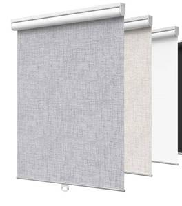 lot 5852 image: Blackout Roller Window Shades, Window Blinds Cordless with Thermal Insulated, UV Protection Fabric, Mini French Door Blinds for Home, Bedroom, Office, Grey, 33 W X 72 H