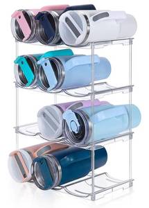 lot 5861 image: Stackable Water Bottle Organizer for Stanley 40 oz Tumbler, Water Bottle Holder for Cabinet, Pantry Kitchen Organizers and Storage for Stanley Cup Accessories, Tumbler Organizer and Wine Rack,