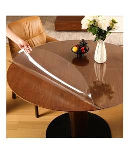 lot 5868 image: ETECHMART Clear Round Table Cover Protector 30, 2.0mm Thick Vinyl Waterproof Transparent Table Protector
