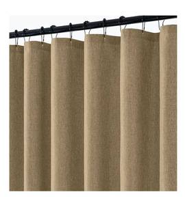 lot 5881 image: ANRODUO Extra Long Linen Shower Curtain, 108 Inch Long Heavy Duty Fabric Shower Curtain Set with 12 Metal Hooks, Waterproof Decor Machine Washable for Bathroom Bathtub Hotel, 72 x 108, Khaki