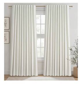 lot 5883 image: Cute Blackout Curtains 70 Inches Extra Wide Linen 96 Inch Length for Living RoomSliding Glass Door,Pleated Heavy Duty Thermal Drapes for Winter Thick Large Window(70Wx96L 2 Panels Beige White)