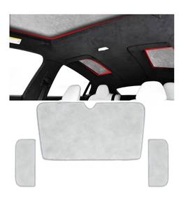 lot 5884 image: Windshield Glassroof Sunshade Compatible with Tesla Model X 2021-2026No Gaps, Never Sag,3PCS Upgrade Soft Suede Falcon Wing Sunroof Sun Shade Foldable Heat Insulation Shield(3PCS-Gray)
