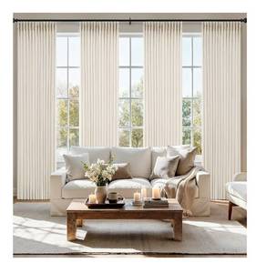 lot 5892 image: MIULEE Pinch Pleated Thick Linen Curtains 102 Inch 4 Panels Set Ivory Cream Back Tab Memory Trained Pinch Pleat Semi Sheer Light Filtering Privacy Curtains Window Drapes for Living Room Bedroom Birch