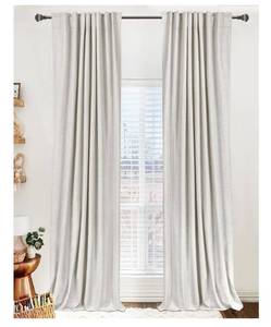 lot 5895 image: 100% Blackout Shield Linen Blackout Curtains for Bedroom 96 Inches Long, Back TabRod Pocket Living Room Drapes, Thermal Insulated Blackout Curtains 2 Panels Set, 50 W x 96 L, Beige