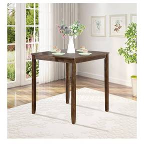 lot 4002 image: Counter Height Dining-Table Square, 34.5 Home Bar Table for Small Space, 4 Person Farmhouse Wood Dining Room Tables Only, Sturdy Kitchen-Island Breakfast Nook, Easy to Assembly, Walnut