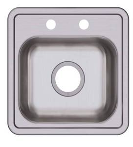 lot 5916 image: Single Bowl Drop-in Stainless Steel Bar Sink, 15 x 15 with 3.5