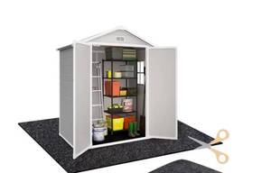 lot 5926 image: 5.3 x 4 FT Outdoor Storage Shed Floor Mat Waterproof Garden Shed Flooring Mat Washable
