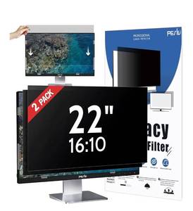 lot 5945 image: Peslv 2-Pack 22 Inch Privacy Screen for Computer Monitor 1610 Aspect Ratio, Eye Protection Anti Blue Light Glare Shield, 22inch Removable Black Blackout Anti Spy Desktop Security Private Filter