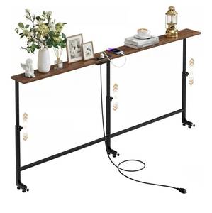 lot 5946 image: Faesun 70.9 Inch Behind Couch Table, 24-32 Adjustable Height Range, Behind The Couch Table