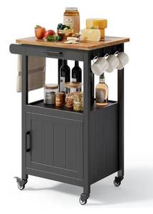 lot 4033 image: Kitchen Island on Wheels with Drawer