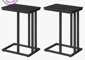 lot 4037 image: Keasha Wood and Metal C-Table Set (Set of 2)
