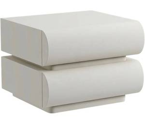 lot 2306 image: nightstand Two Drawer Bedside Cabinet with Rounded Fronts for Bedroom Living Room Storage