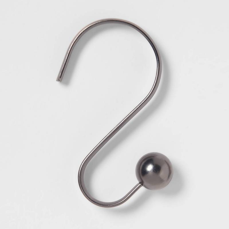 lot 2009 image: S Shaped Shower Curtain Hooks with Ball End Cap Iron Bronze - Threshold�� - Retail $15