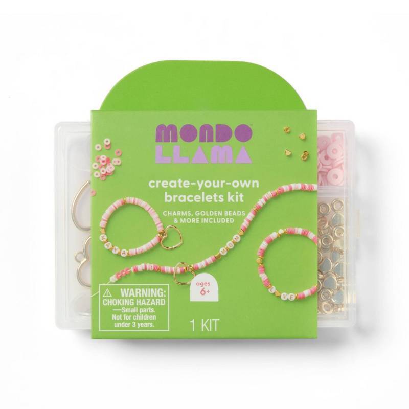 lot 2038 image: Mothers Day Craft Mommy and Me Beaded Bracelet Kit - Mondo Llama�� and 15 slot threadbead holder - Retail $10