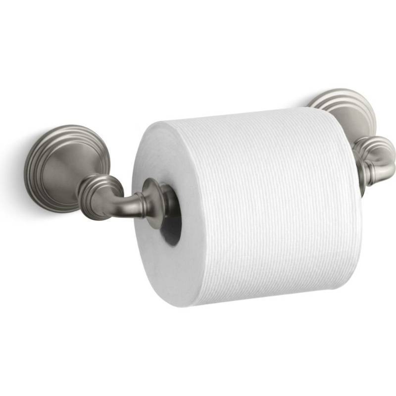 lot 2067 image: KOHLER 10554-Bn Devonshire Toilet Paper Holder, Brushed Nickel Retail $52.00