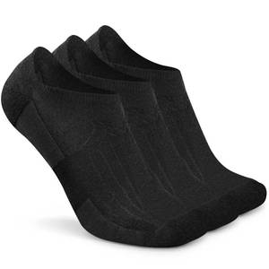 lot 2137 image: Busy Socks Black Merino Wool Running Socks Mens, Funny Wing Pattern Soft No Blister Trail Wool Running Support Socks with Anti-skid Silicone, 6 Pairs, Large, Black - Retail $20