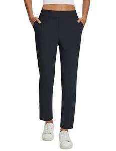 lot 2140 image: baleaf Womens Dress Pants Stretch Travel Pants On Airport with Pockets Business Casual Pants Slacks Golf Work Office Black M - Retail $31