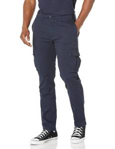 lot 2147 image: Amazon Essentials Mens Slim-Fit Stretch Cotton Twill Cargo Pants (Available in Big & Tall), Navy, 32W x 32L - Retail $26