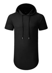 lot 2152 image: Sailwind Mens Waffle Knit Short Sleeve Hoodie Lightweight Hooded Pullover T Shirts, Black - Retail $0