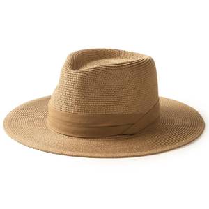 lot 2178 image: FURTALK Panama Hat Sun Hats for Women Men Wide Brim Fedora Straw Beach Hat UV UPF 80 Brown - Retail $24