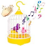 Voice-Activated Induction Birds Birdcage Toy, Singing Chirping Fluttering Birds Toys Gifts for Baby Toddler Kids Children (Yellow) Retail $10.79