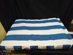 Blue and White Striped Outdoor Lounge Chair Cushion 39\"x23\"x3\" - Retail: $25