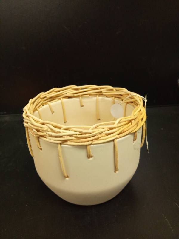lot 1141 image: Chonsun Ceramic Planter 8 Inch Plant Pots Indoor Outdoor Planter with Drainage Hole Flower Pots Plant Pot Ceramic Mid-Century - Retail $30