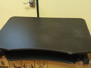 lot 1001 image: Height Adjustable Standing Desk Converter with USB Port - Retail $89
