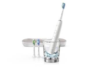 lot 1012 image: Tested, Philips Sonicare DiamondClean Smart 9300 Rechargeable Electric Toothbrush HX990315 with Case and Charger, no Brush, no glass- White - Retail $230