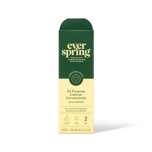 lot 1024 image: Lemon & Mint Ultra-Concentrated All Purpose Cleaner - 0.42oz2ct - Everspring - Retail $13