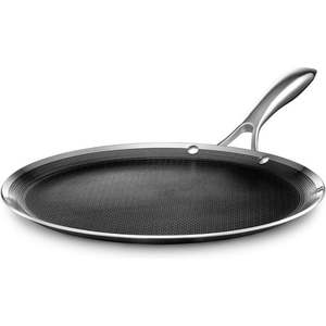 lot 1139 image: HexClad 12 inch Hybrid Stainless Steel Griddle Nonstick Fry Pan - Retail $140