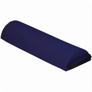 lot 1155 image: 6 Diameter Deluxe Firm Support Massage Table Half Round Bolster - 6 x 3 x 25 Half Cylinder Pillow for Knees, Legs, Neck or Ankles (Navy Blue) - Retail $22