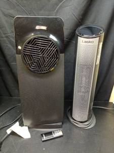 lot 1098 image: Lasko Personal Space Heater and Tower Heater Set - Retail $45
