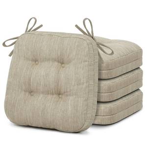 lot 1111 image: Shinnwa Dining Chair Cushions Set of 4, Dual-Layer Memory Foam Kitchen Chair Cushions, Patented Design Seat Pads with Ties, 16.5 x 16.5 x 3.5in, 2 Pack, Beige - Retail $27