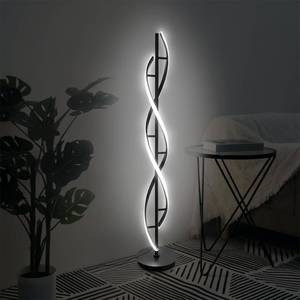 lot 1173 image: HCJIAJING 53-inch Living Room Spiral Floor Lamp, 40W Modern LED Floor Lamp with Remote Control, Adjustable Colour Temperature and Brightness, Bright Living Room Floor Lamp��(Spiral - Black) - Retail $120