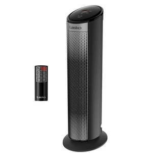 lot 1178 image: Set of 2 - Lasko 22  Digital Ceramic Tower Space Heater with Child Lock and Remote - Retail $82