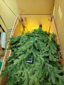 lot 1202 image: 7.5 FT Artificial Christmas Tree with 1850 LED Lights and Remote Control - Retail $150