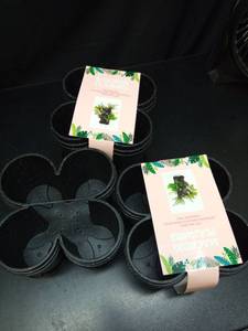lot 1226 image: 3-Tier Stacking Plant Pots with Drainage Holes Set. 3 Sets as one unit. - Retail $15