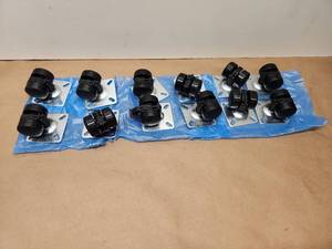 lot 13 image: Black Swivel Caster Wheels with Metal Mounting Plates