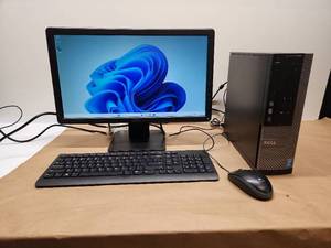 lot 50 image: Dell Optiplex 3020 Desktop Computer with Monitor, Keyboard and Mouse