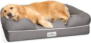 lot 171312 image: Retails for $140 PetFusion Ultimate Dog Bed, Orthopedic Memory Foam, Multiple Sizes and Colors, Medium Firmness Pillow, Waterproof Liner, YKK Zippers, Breathable 35% Cotton Cover