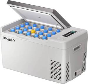lot 171334 image: Retails for $160 BougeRV 12 Volt Refrigerator 12V Car Fridge 23 Quart Portable Freezer Compressor Cooler 1224V DC 110240 Volt AC for Truck Van RV Camper SUV Travel Camping Road Trips Tailgating -7 50