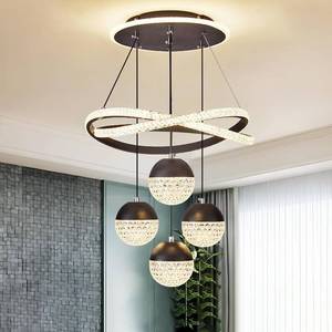lot 271321 image: Retails for $120 Modern LED Chandeliers, Dimmable 3-Color Kitchen Island Pendant Light for Dining Room, Bedroom, Living Room, Contemporary Hanging Ceiling Light, Linear Island Lamp