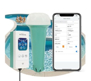 lot 141691 image: Retails for $169 Smart Pool Water Monitor, All in One App-Controlled Water Quality Tester for Pools & Spas Monitoring pH, ORP, CL, EC, TDS, Salinity, Temp Real-Time Water Quality Analyzer