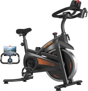lot 142151 image: Retails for $200 Exercise bike, home stationary exercise bike, silent belt drive system ( 25dB), 0-100 adjustable resistance levels