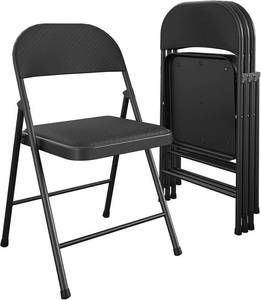lot 231458 image: Retails for $149 COSCO SmartFold  Fabric Folding Chair, 4-Pack, Black