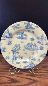 lot 5314 image: Wood & Sons Blue Transferware Oval Serving Platter